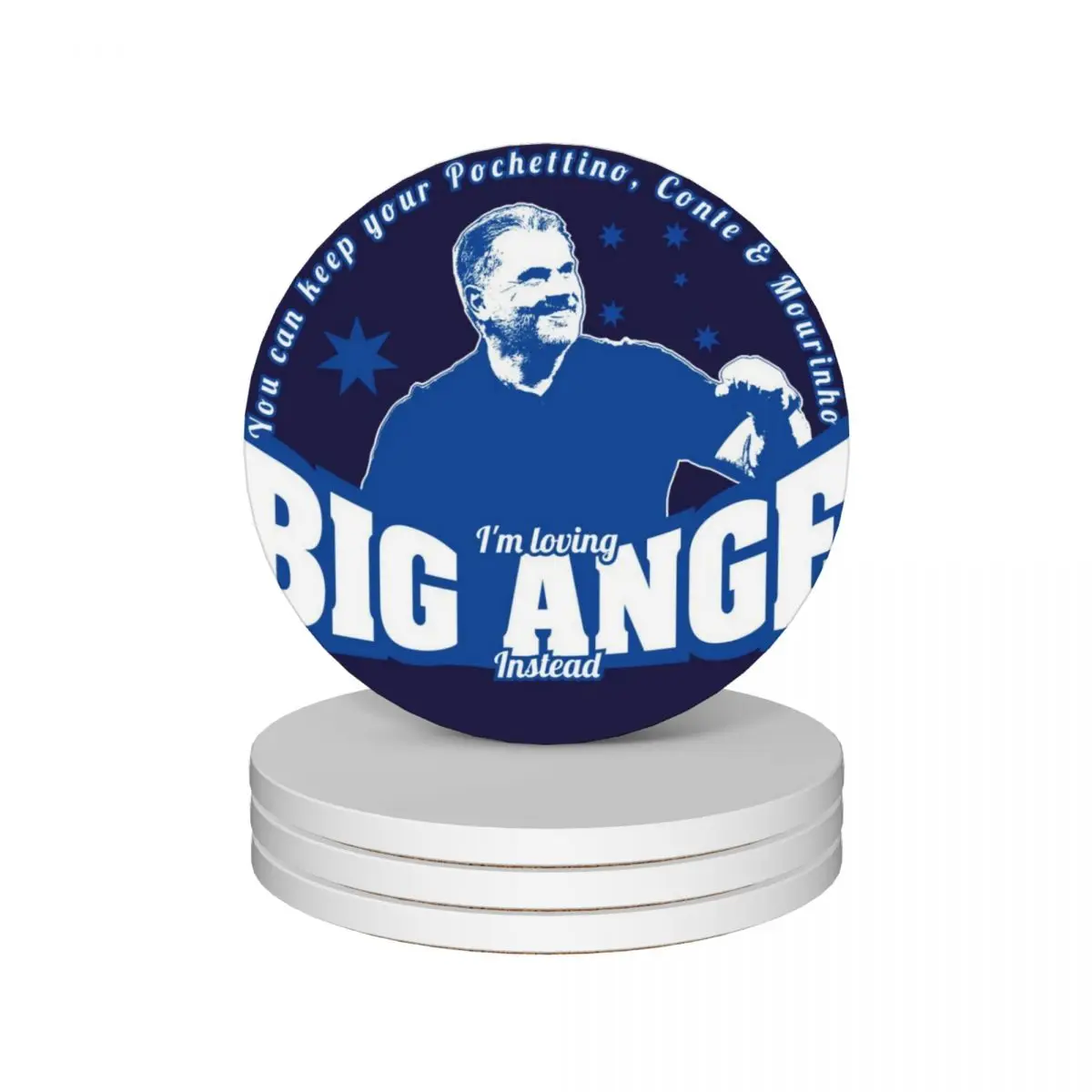 

I'm Loving Big Ange Instead Ange Postecoglou Ceramic Coasters (Set of 4) cute kitchen supplies black Coasters