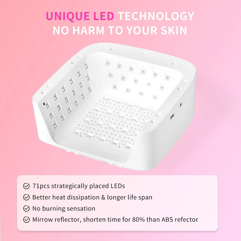 Lampada UV per unghie a LED Essiccatore per unghie di grande spazio con cuscino per le mani Sensore intelligente Lampada UV professionale da 72 W per strumenti per unghie