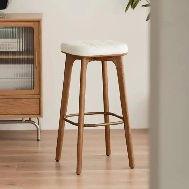 

Wooden Make Up Luxury Modern Bar Stools Reception Patio Garden Bar Stool Vanity Saloon Party Tabourets De Bar Home Furniture