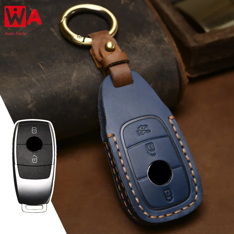 

Handmade Leather Car Remote Car Key FOB Case Cover For Mercedes Benz W177 W205 W213 W222 2018 A C S GLS Class E Class