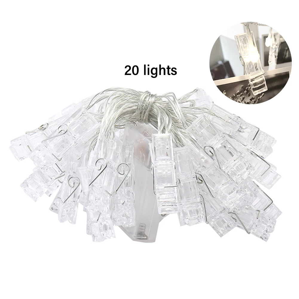 

Party Wedding Home Bedroom Battery Operated Photo Clip String Light Mini LED Waterproof Outdoor Indoor Fairy Lamp Display