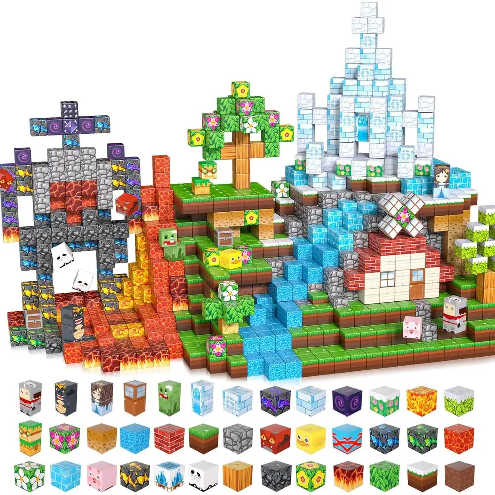 

Magnetic Building Cubes - 200-Piece STEM Toys for Kids 4-8, Ideal Gift for Toddlers & Children Ages 3-12