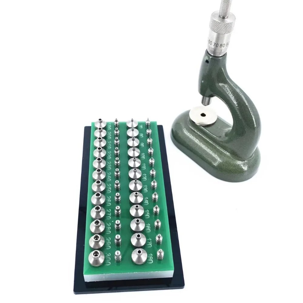 Watch Repair Tool Watch Press Set Watch Back Case Closer Watchmaker Jewelling Tool Aluminum Alloy Green With 48Pcs Dies