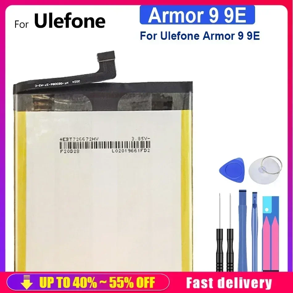 Mobile Phone Batteries 6600mAh For Ulefone Armor 9 6.3 inch For Ulefone Armor 9E Rechargeable Cell Phone Portable Battery