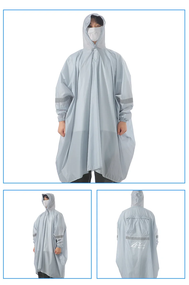 JUNGLE KING YY194 حقيبة ظهر خارجية معطف واق من المطر بأكمام طويلة معطف واق من المطر للمشي لمسافات طويلة بدلة متعددة الوظائف مع شريط عاكس #5