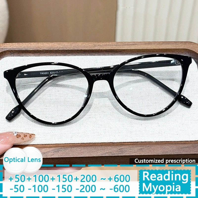 Retro Cat's Eye Myopia Glasses Trendy High-end Customized Prescription Eyeglasses Optical Lenses With Recipe