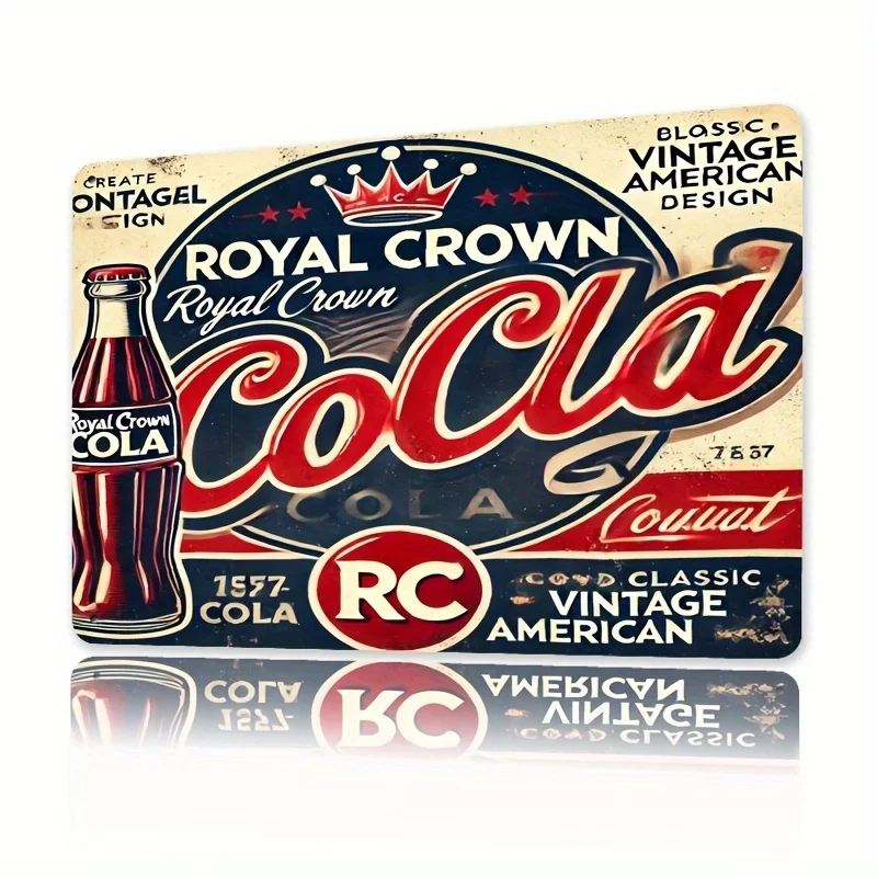 Cola Metal Logo Wall Art - Retro Iron Wall-Mounted Decor with Classic Americana Design, Multi-Purpose Home Office Outdoor Sign,