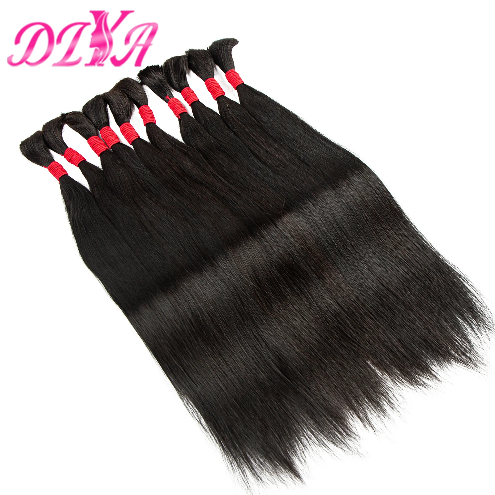 Natural Black Human Hair Bulk for Braiding Straight Brazilian Virgin Human Hair Bulk No Weft Bundles Straight Bulk Human Hair