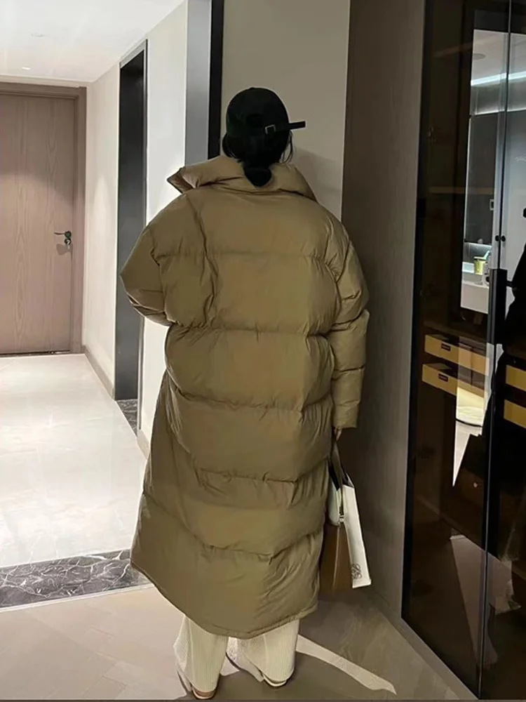 Oversized Long Coat Women Winter Down Cotton Jacket Female Korean Fashion Padded Overcoat Ladies Casual Thick Warm Zipper Coats