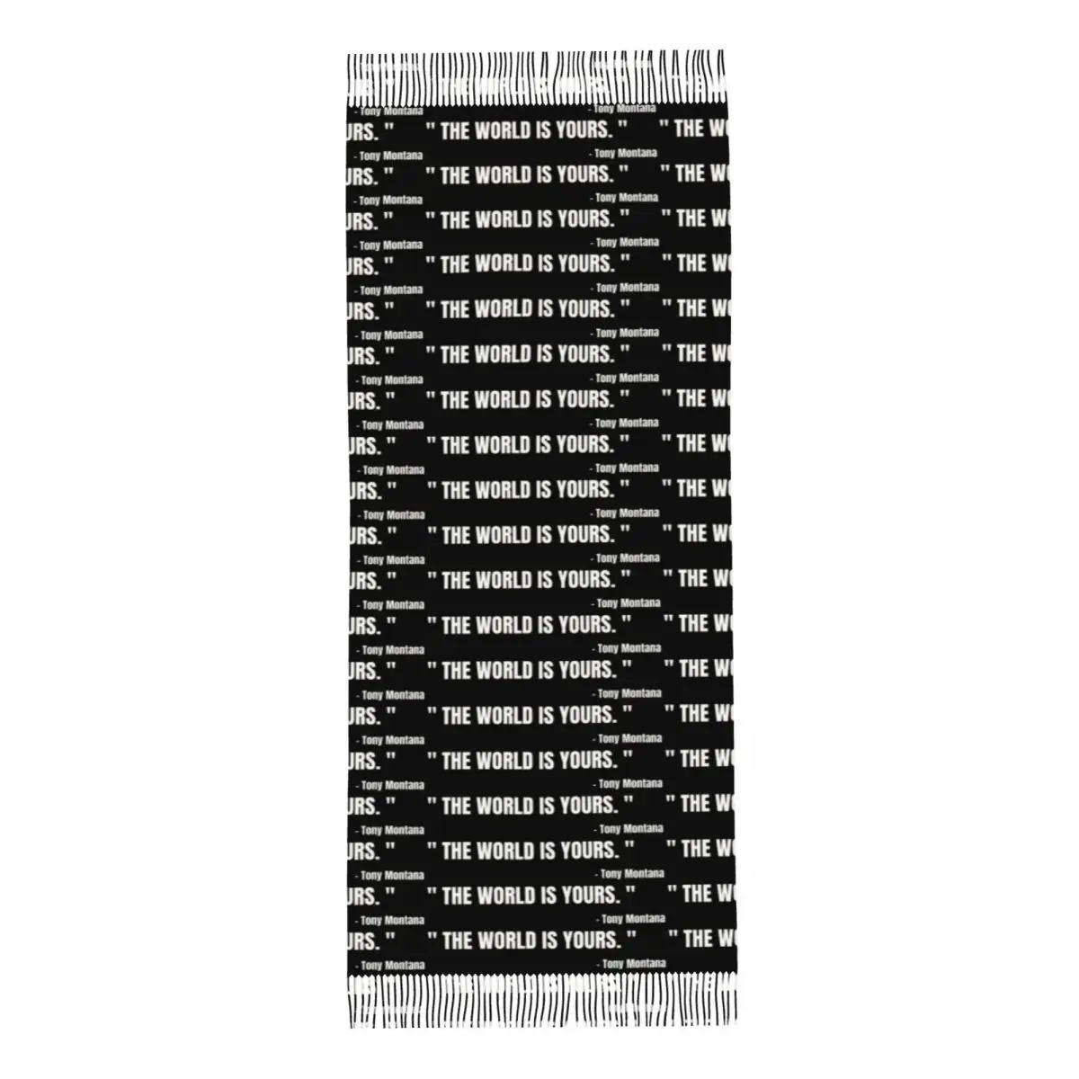 Scarface Tony Montana The World Is Yours Movie Scarf Tassel Scarves Women Soft Warm Shawls and Wraps Long Fall Winter Shawl Wrap