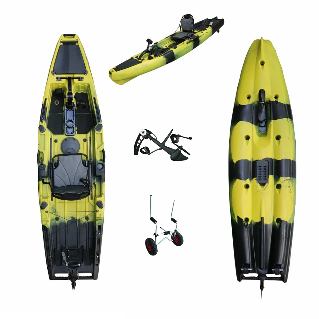 Fishing Foot Pedal Drive Plastic Kayak Hot Seller Single Kayak 10.5FT PE CE Certificate Fishing Kayak 1 Seat VK 2 Years 3.1 - 4m