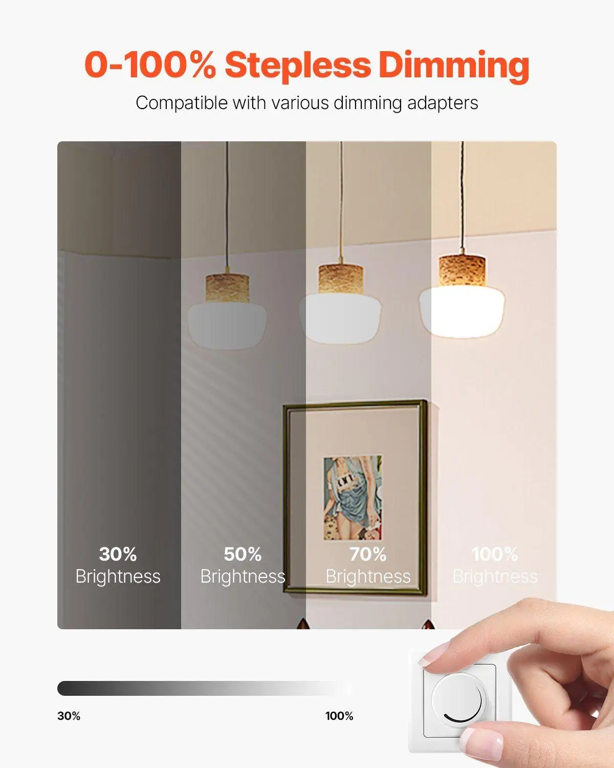 لمبة هالوجين 50 وات MR16 GU10 2800K 450LM 36 درجة شعاع عكس الضوء بالكامل لراحة العين مكونة من 6 قطع #3