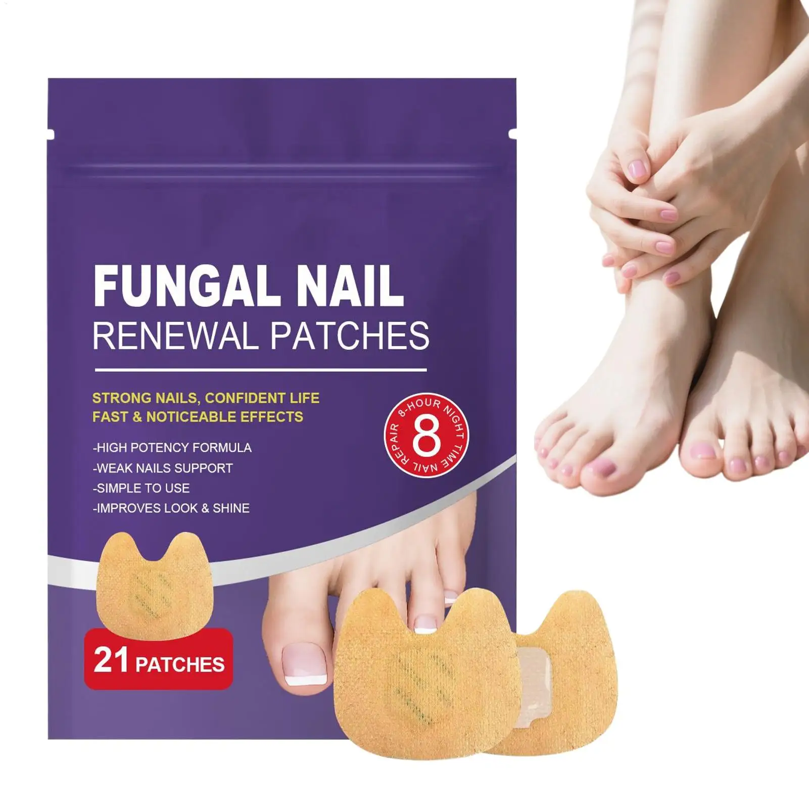 بقع الأظافر ملصقات مغذية لأظافر القدم رقع مغذية للعناية بالأظافر لإصلاح أظافر القدم التالفة والهشة للمنزل يوميًا