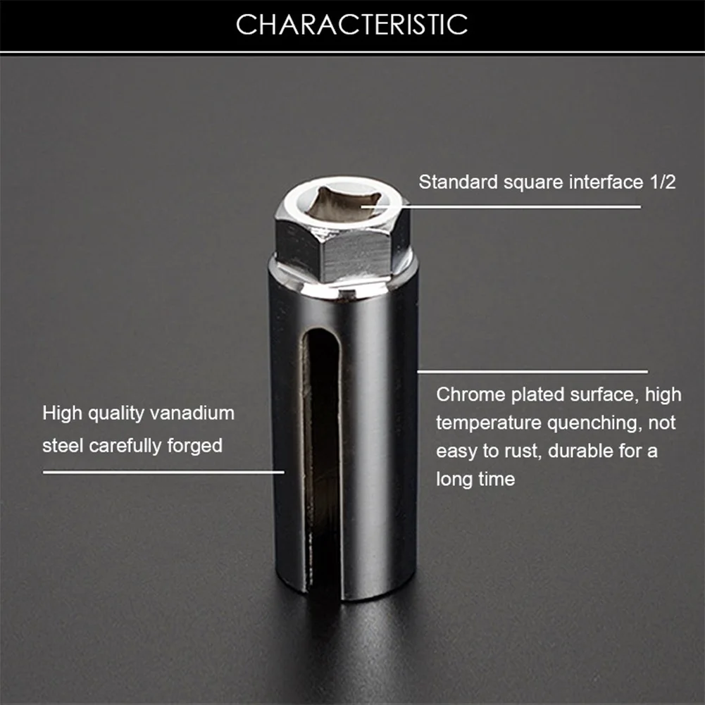 Universal Oxygen Sensor Socket Wrench Remover Tool 22mm 1/2 Inch Oxygen Sensor Socket Professional for Repairing Installation