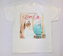 Selena gomez-シングルまたはシングルのユニセックスTシャツ,署名が大好き,すべてのサイズ,S-2345XL