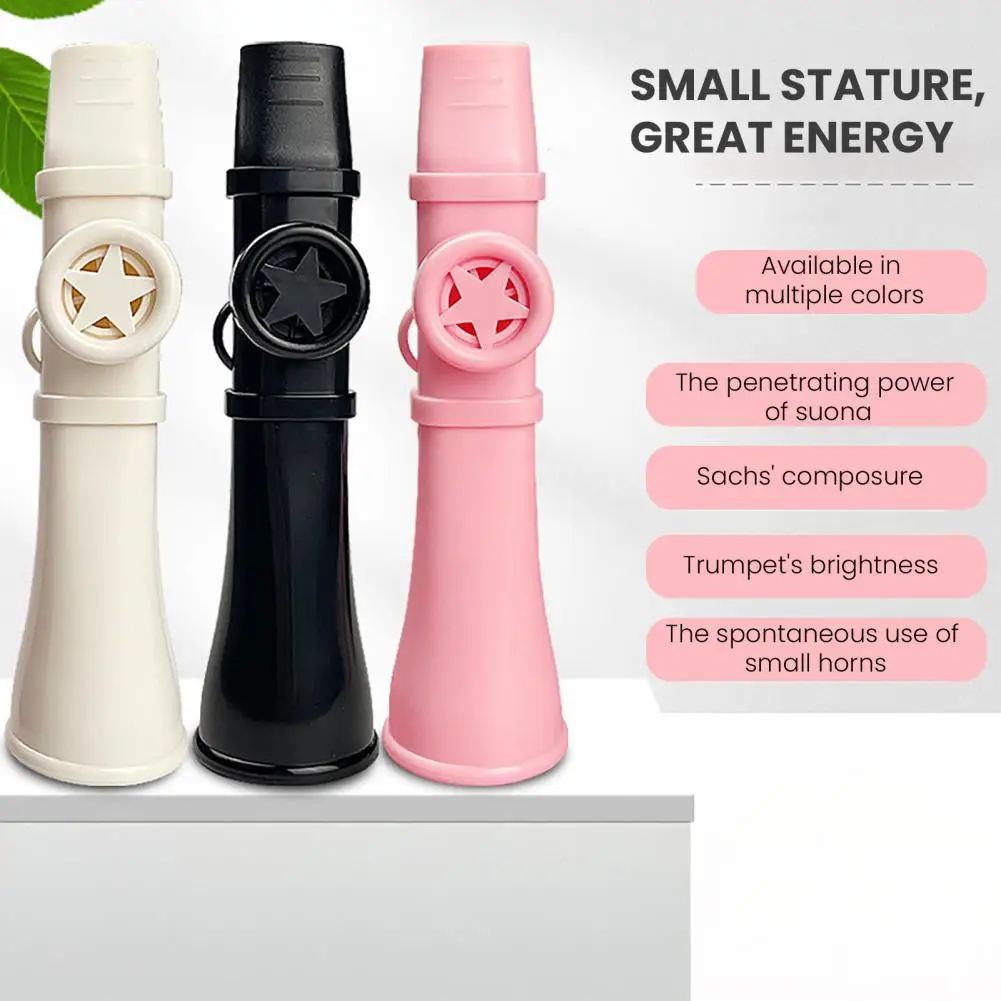 Kazoo de plástico com cordão, 13.5cm, fácil de aprender, flauta kazoo adulto, instrumento musical para guitarra, ukulele, violino, teclado de piano