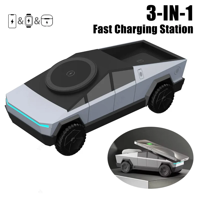 

3 In 1 Car Magnetic Wireless Charger Stand For Magsafe iPhone 16 15 14 13 12 Apple Watch 10~2 SE AirPods Samsung Fast Charging
