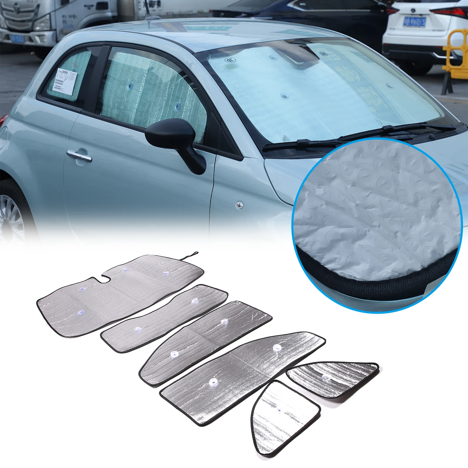 

Car SunShade Vehicle Windscreen Block UV Rays Sun Shade Visor Protector Parasol For Fiat 500 2016-2022 Auto Interior Accessories