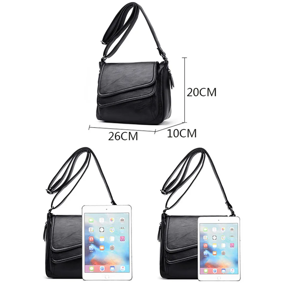 Multi pockets New Leather Luxury Handbags Women Bags Designer Shoudler Crossbody Bags For Women 2020 Bolsas Femininas