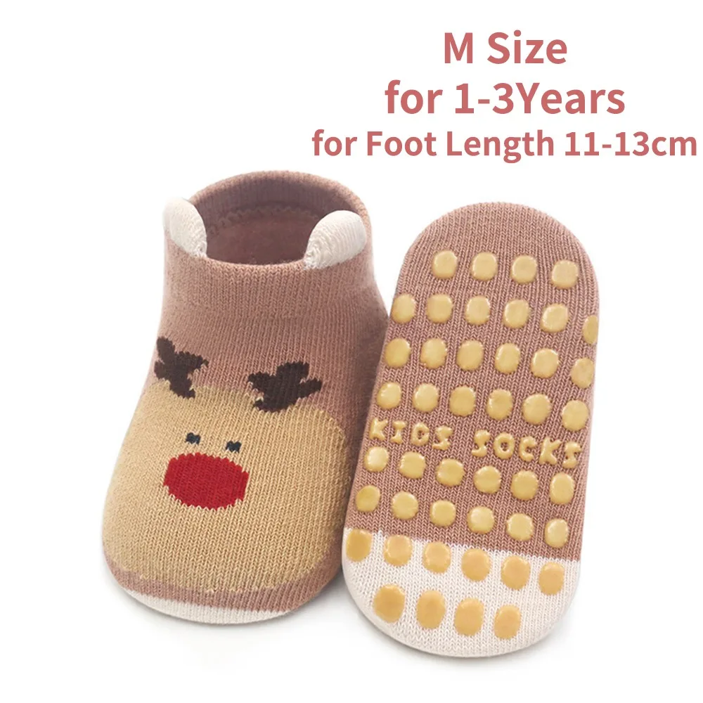 1Pair New Cotton Kids Cotton Socks Breathable Non-slip Baby Floor Socks Soft Cartoon Animal Socks Home Wear