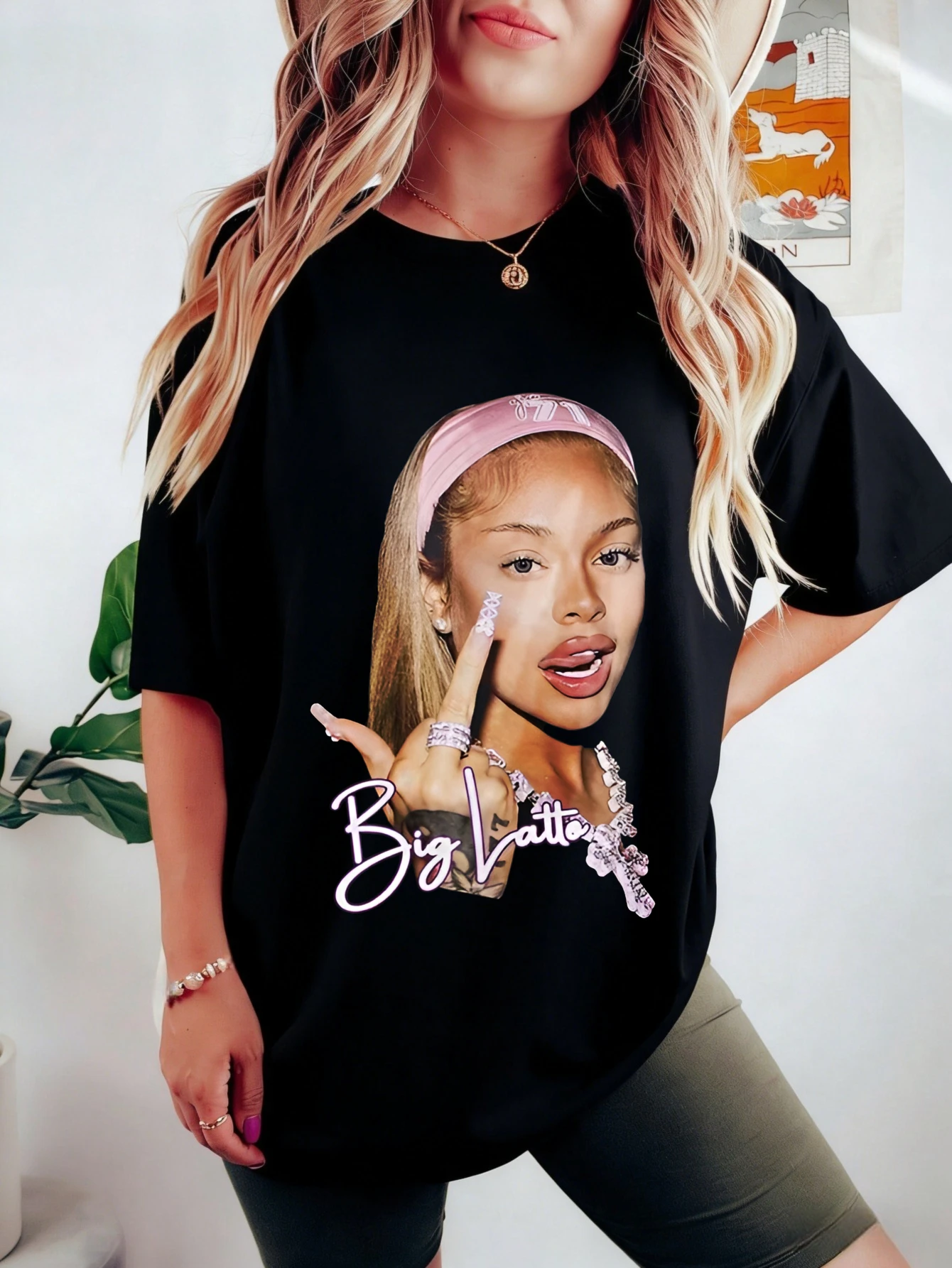 

Womens T Shirts Oversized Cotton Bria Valtierra Graphic Printed Casual Summer Short Sleeve Tshirt for Women