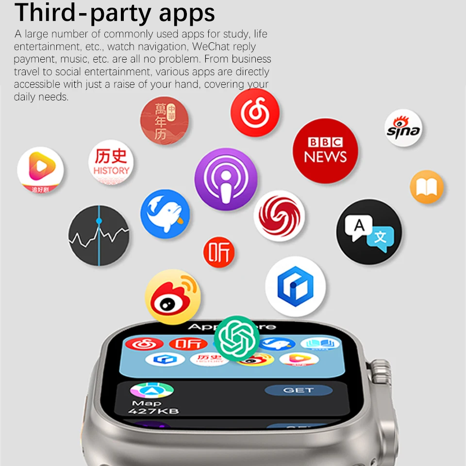 2025年新型 DT Ultra 3 Pro Googleマップ NFC GPS スマートウォッチ 32GBメモリ 音楽 ビデオ Bluetooth通話 防水 スマートウォッチ Android iOS対応