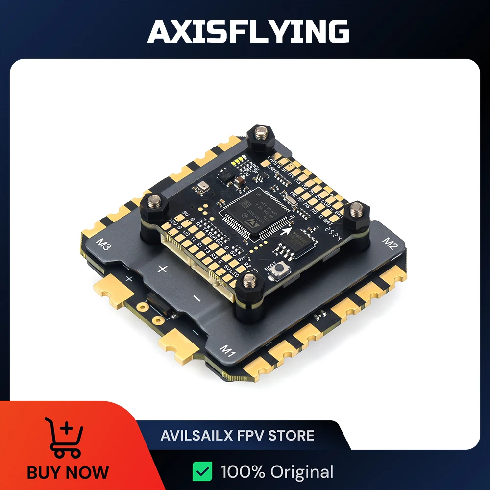 

AxisFlying ARGUS ECO 8S Stack — 80A/100A ESC + F722/H722 FC (IC42688P) | 8-бит/32-бит | Встроенный барометр — комбинация дрона FPV
