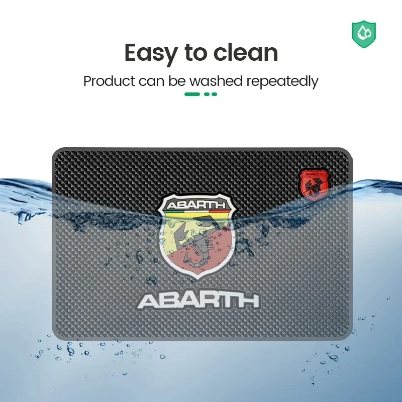 Durable Waterproof Abarth Dashboard Non-Slip Mat for Fiat Abarth 500e Tipo 500 500x Easy Clean Anti-Slip Grip Interior Decor