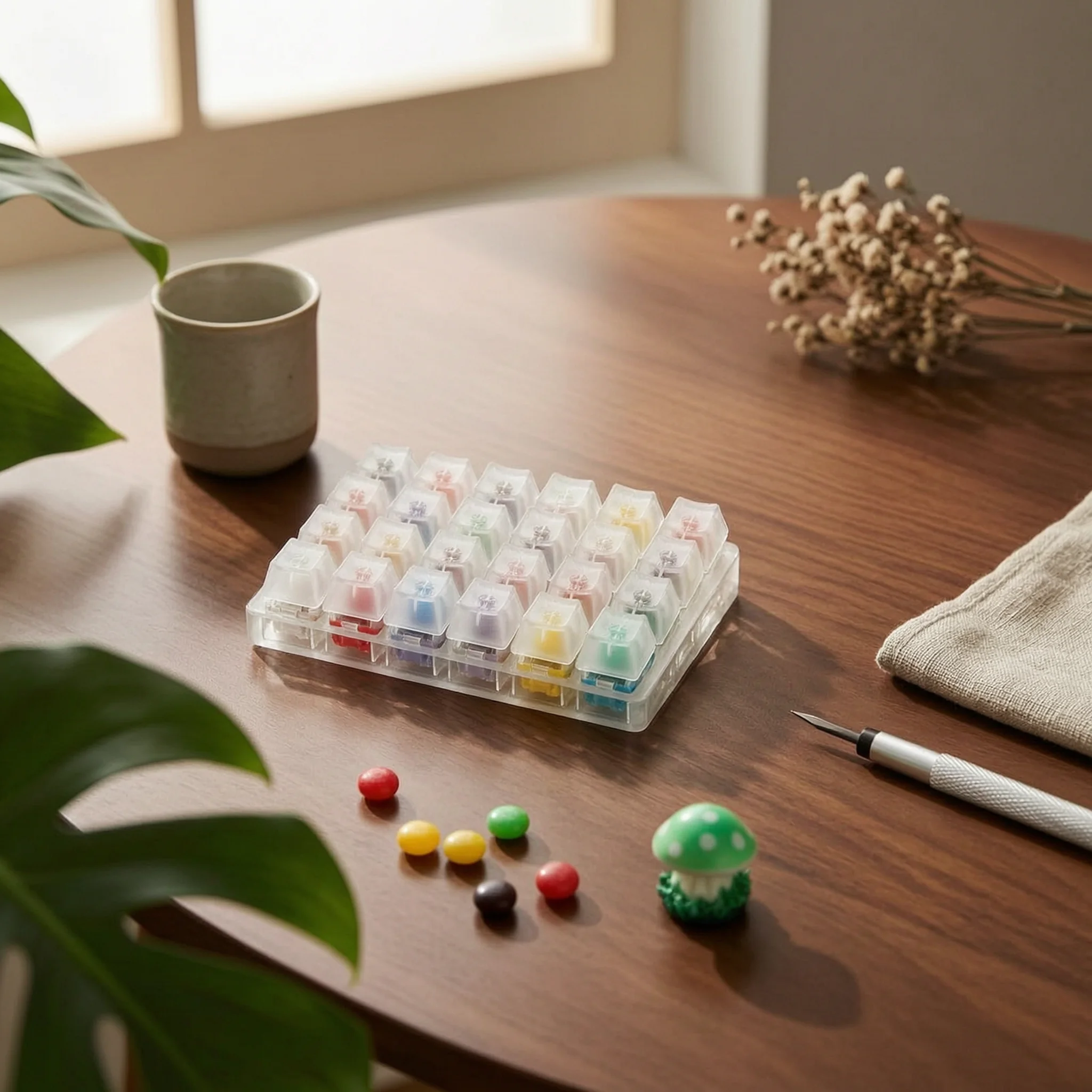 Mechanical Keyboard Switch Tester Clicky Switch Tester with Acrylic Frame Hardware Tactile Linear for Desk, Workbench