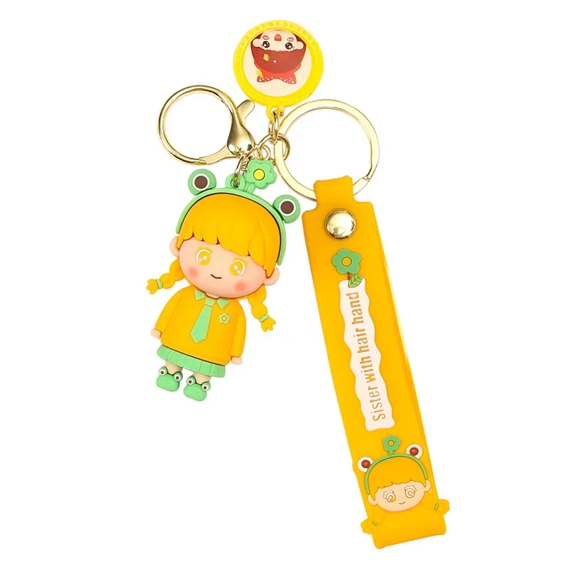 miniso  Exquisite cartoon girl keychains, cute girl dolls, car keychain pendants, high-end small gifts