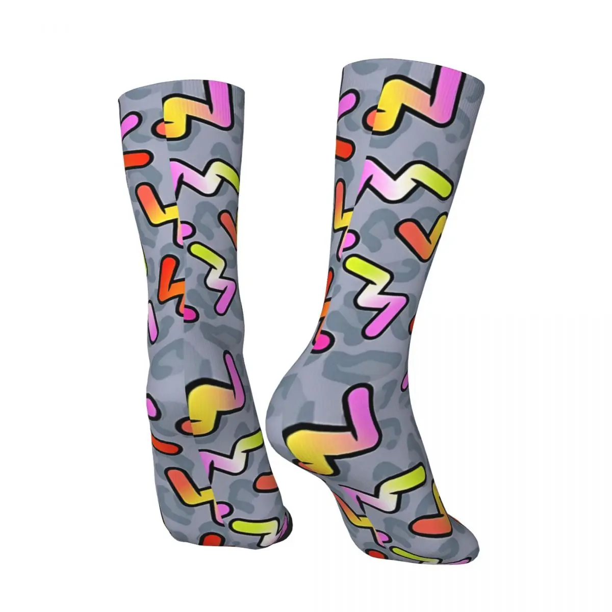 Crazy Sock for Men Daniel Ricciardo Become Unstuck 90's Pattern Hip Hop Vintage Happy Pattern Printed Boys Crew Sock