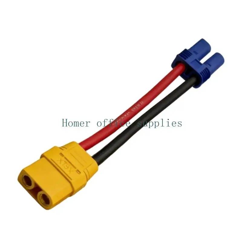 K43B Molded Remote Battery Connectors XT90/60 to EC5 Adapter with Solder-Frees Plug-In Design for Model Aircraft, Drones, Remote