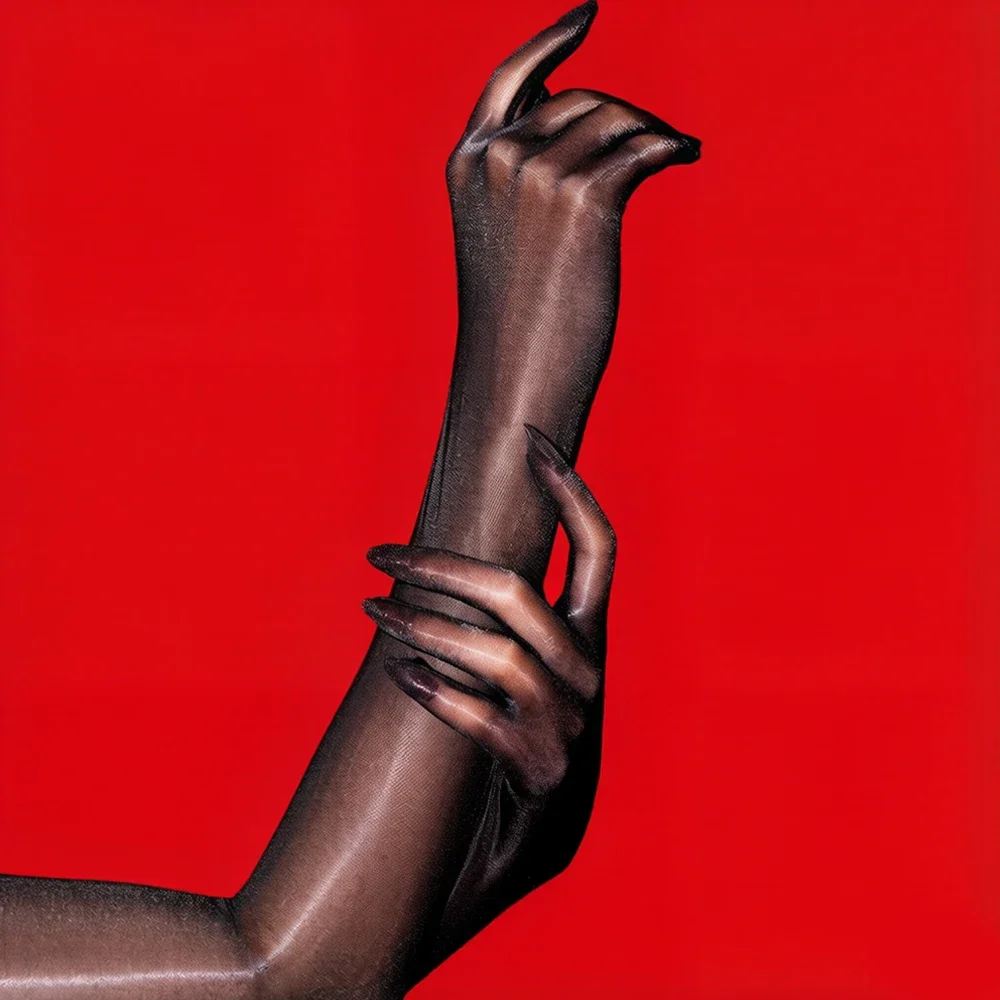 Sexy Damen 1D Dünne Handschuhe Elastische Ölglänzende Schimmernde Lange Fingerhandschuhe Transparente Durchsichtige Lange Handschuhe für Fahren und Tanzen