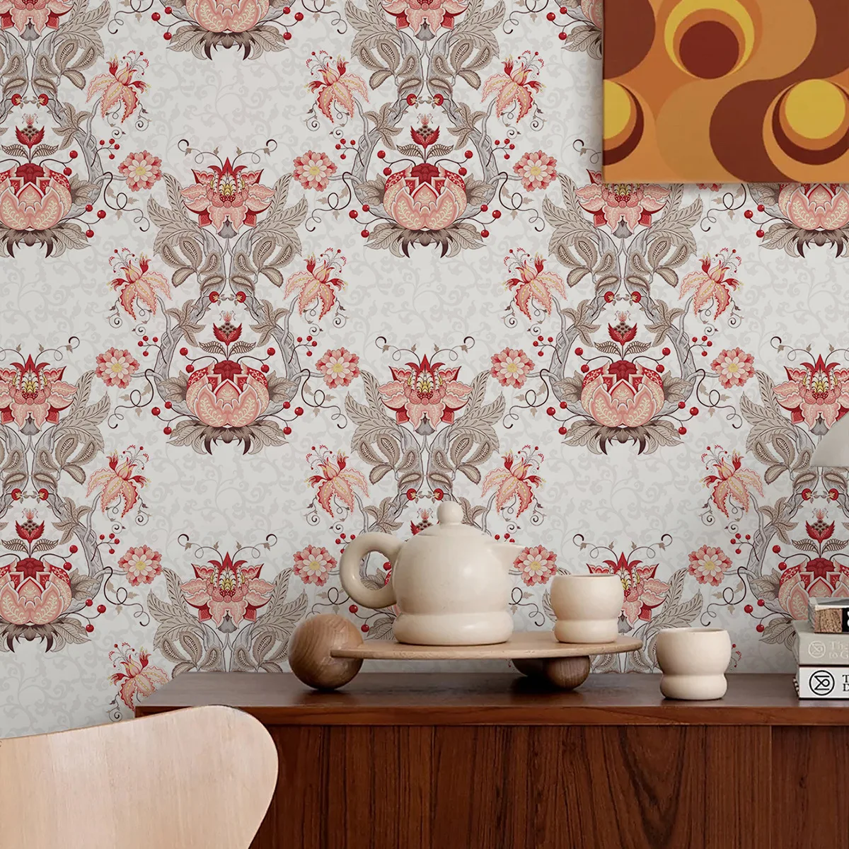 Vintage Peel and Stick Wallpaper Vinyl Floral Contact Paper Damask Wall Paper for Bedroom Drawer Kitchen Cabinet Renter
