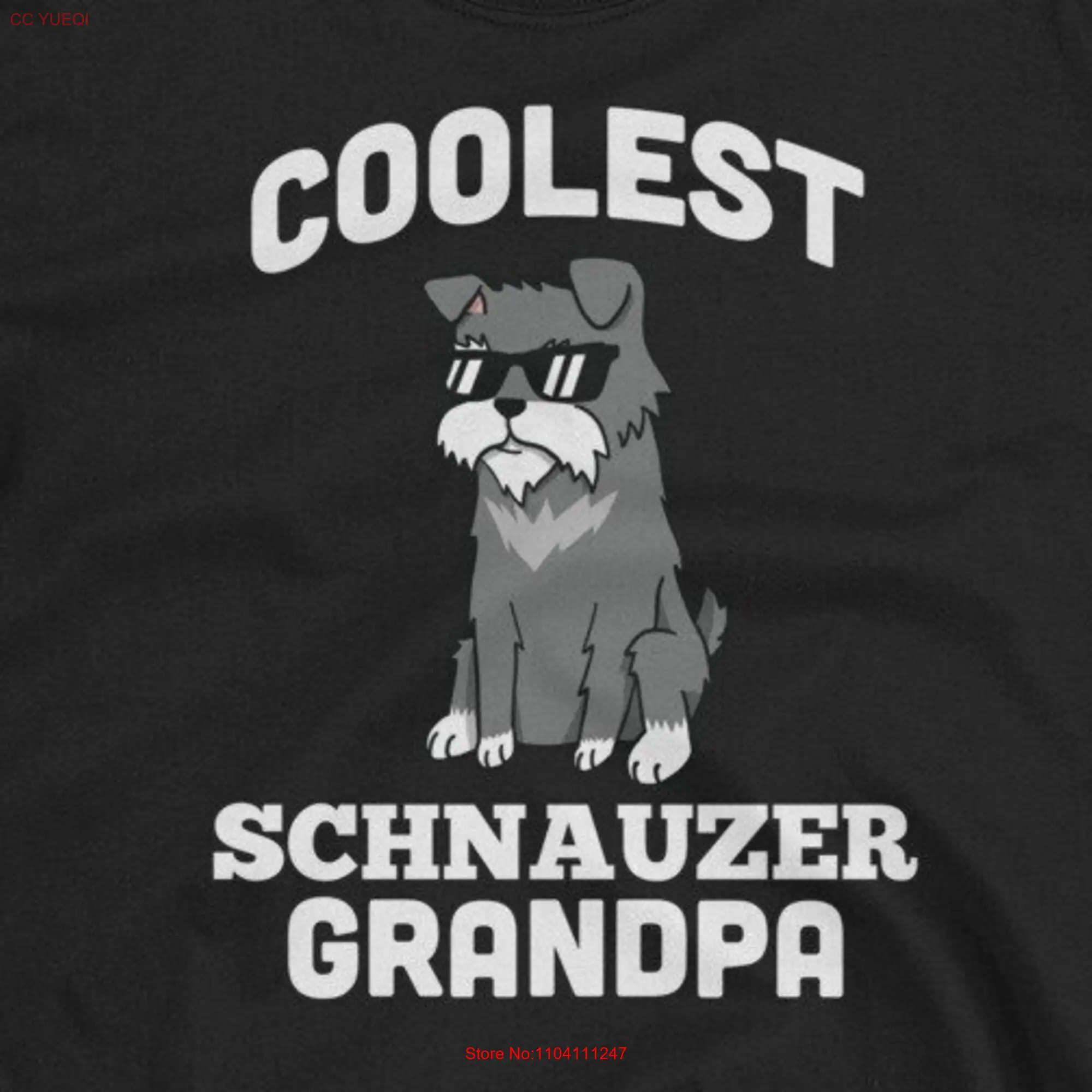 Coolest Schnauzer Grandpa T Shirt Funny Grandfather Miniature Dog  long or short sleeves