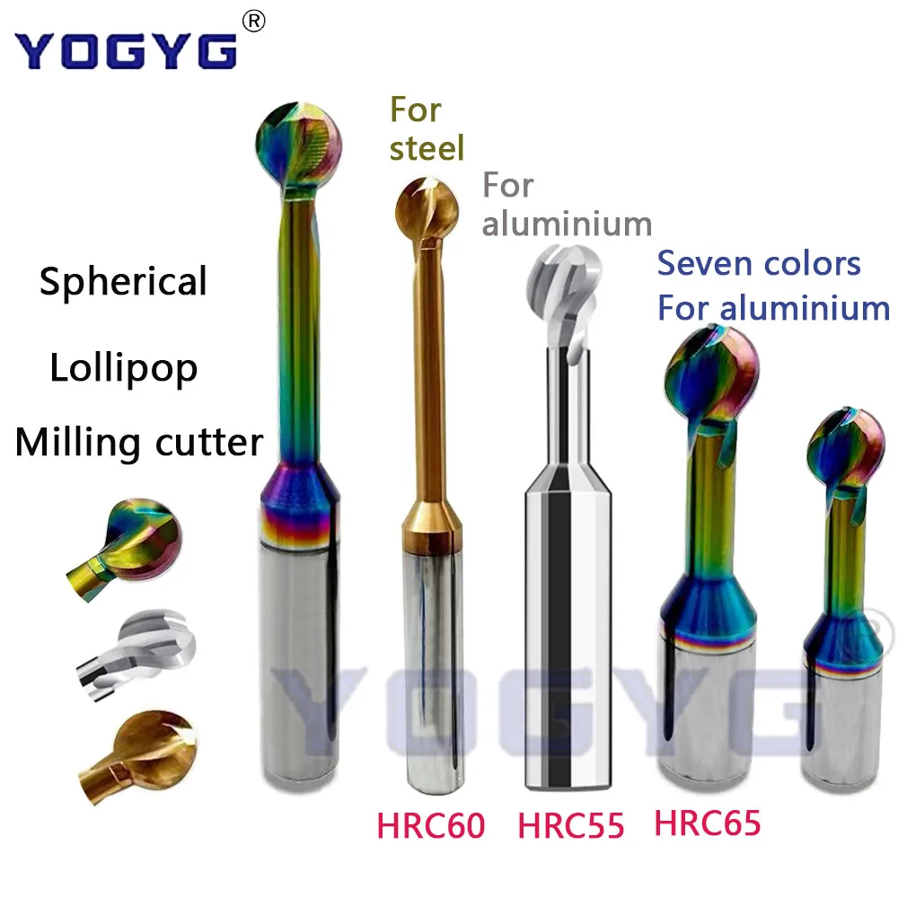 Ball T-shaped Arch Milling Cutter Lollipop End Mill ball t slot endmill Solid Carbide R0.75/R1/R2/R3/R5R6-R10 For Steel Aluminum