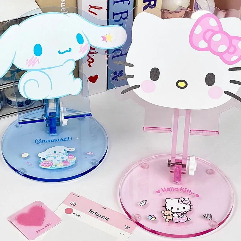 

Anime Hello Kitty Sanrio Phone Bracket Cute Acrylic Ipad Holder Kawaii Multi Functional Folding Phone Grip Accessories Gift