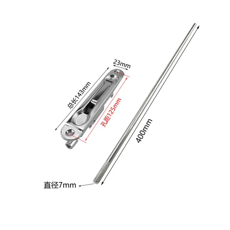 304 Stainless Steel Security Door Guard Lever Action Flush Bolt Latch Slide Bolt Lock Satin Nickel Brushed