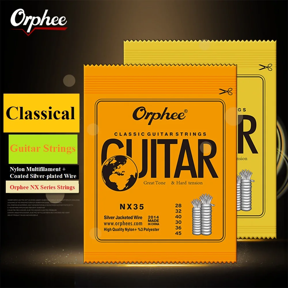 Orphee NX35/ NX36 cuerdas de guitarra clásica, instrumento de cuerda de nailon de 6 cuerdas, accesorios de repuesto para guitarra, juego de Cuerdas Clásicas