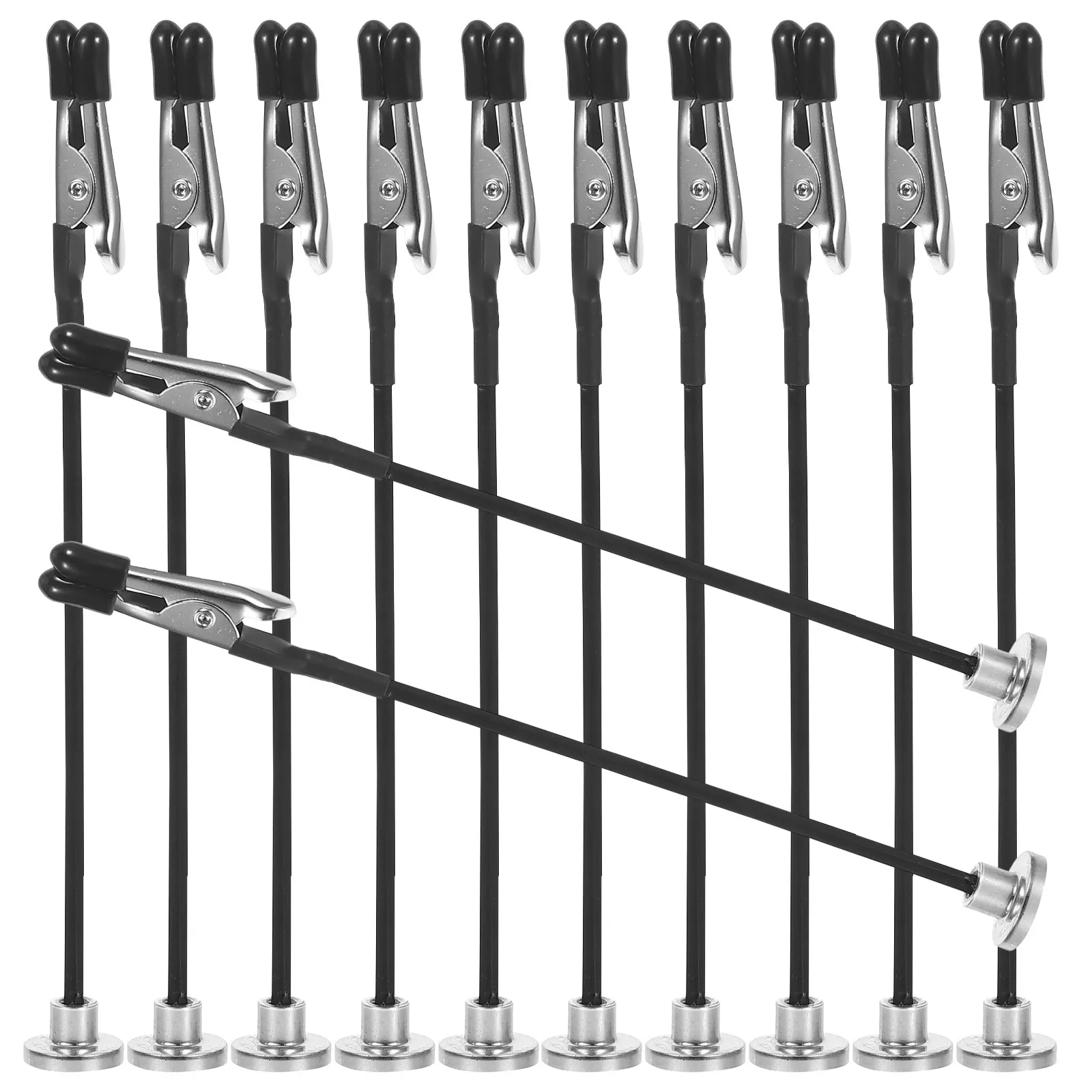 12Pcs Alligator Clip Display Stand Magnetic Flexible Base Soft Rubber Head Desk Clamp Holder Price Tags Place Cards