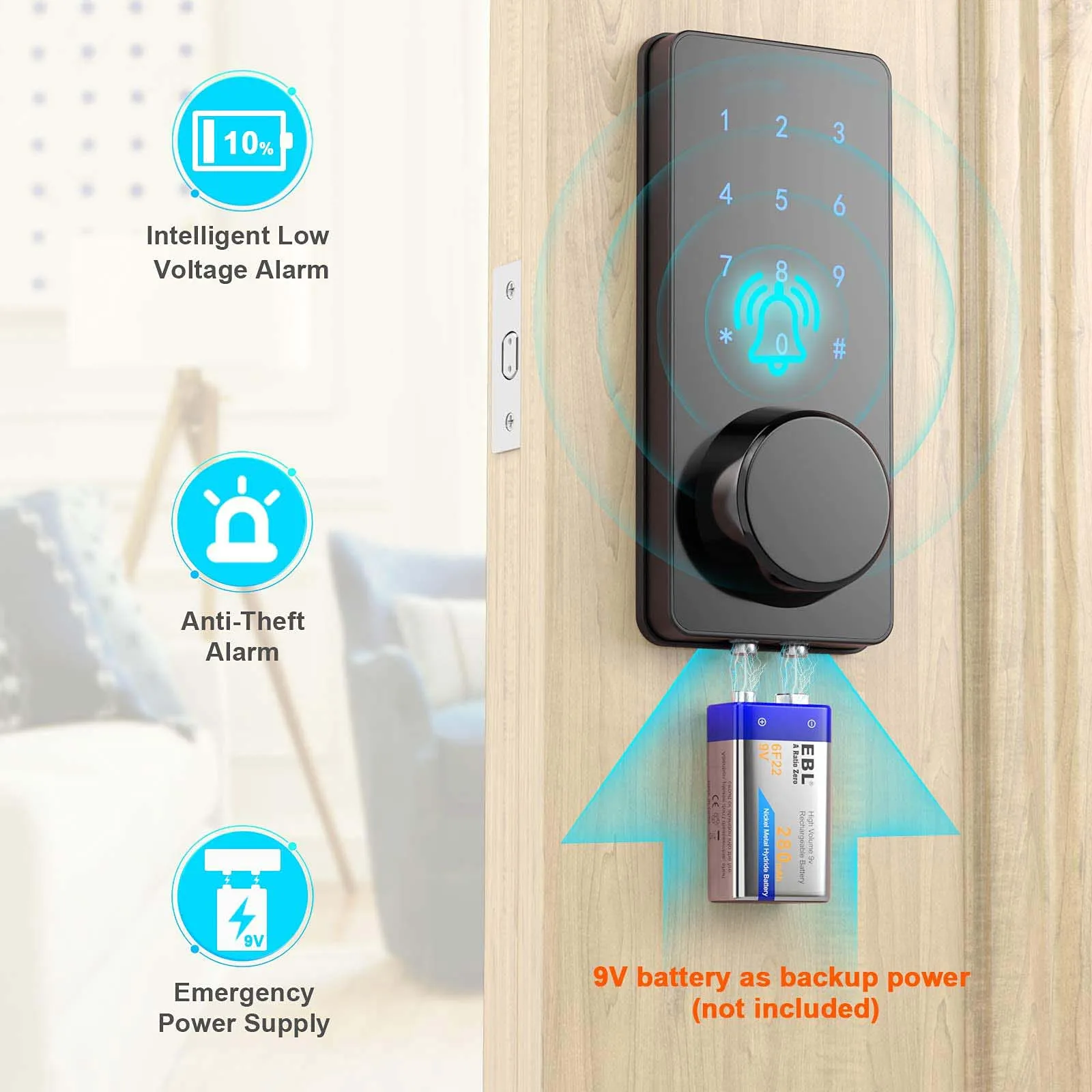 TTlock APP Smart Lock Keyless Entry Deadbolt Door Lock with keypads Biometric Fingerprint Electronic Remote Control Auto Lock