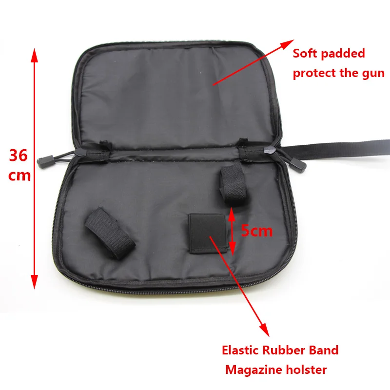 1pc Tactical Pistol Case Universal Gun Bag for Glock 17 19 Beretta Shockproof Padded Handgun Storage Holster with Magazine Holde - view 4