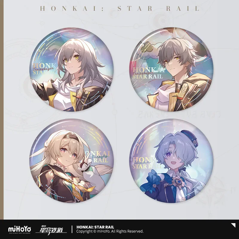 

[Genuine] Honkai Star Rail Official Merch MiHoYo Original Authentic LAND Theme Series Badge Caelus Stelle Misha Firefly Brooch ﻿