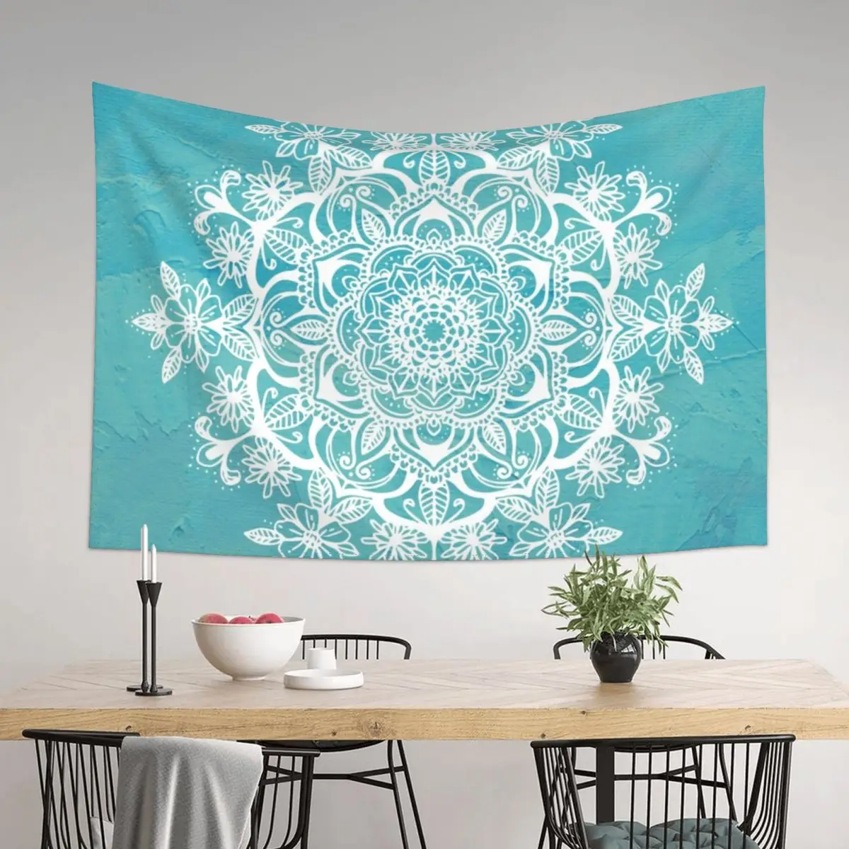 

Teal Blue Flower Mandala Tapestry Home Decorators Decorations For Room Decoration Home Tapestry