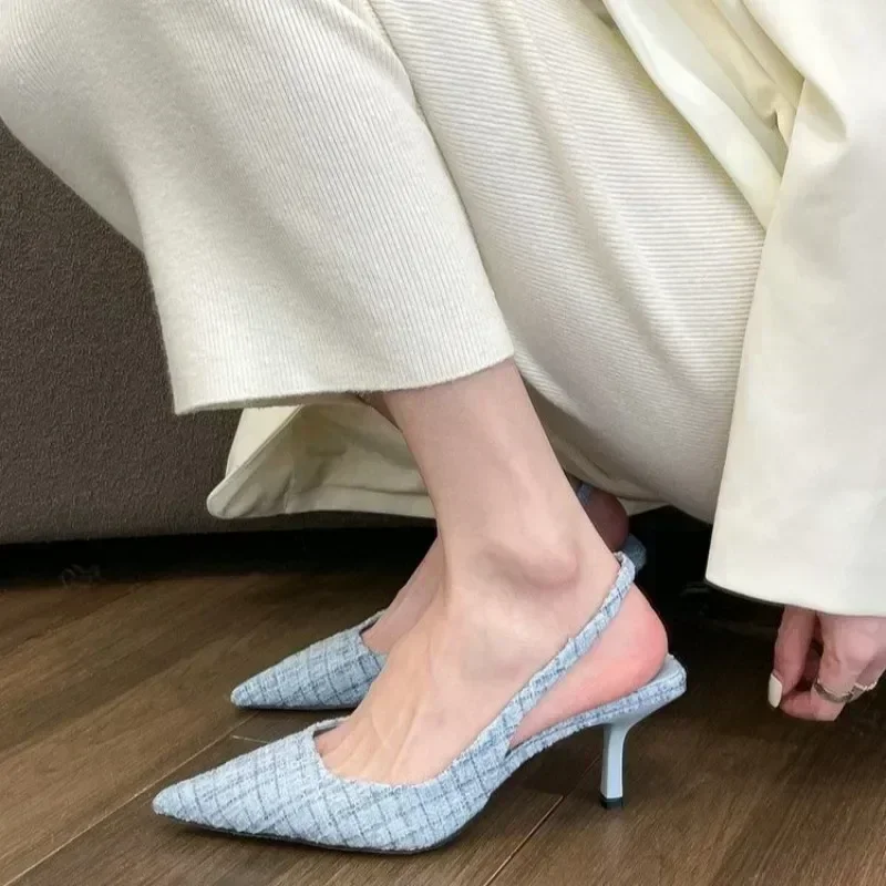 2024 Spring and Autumn New High Heel Women's Shoes  A Small Crowd with Pointed Thin Heels and Shallow Mouth Sexy Single Shoes