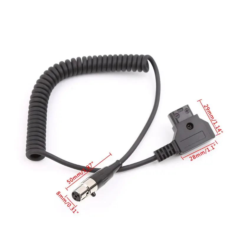 For Monitor Power Line D-Tap To Mini XLR 4-pin Plug For Cameras Monitors 12V DTAP male to Mini XLR female power cable