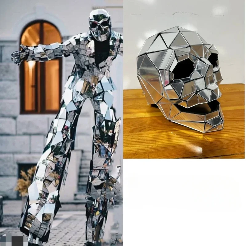 مرآة الحيوان رئيس ركائز مهرجان الموسيقى تخصيص علامات زودياك الموضة زي اليد خياطة موكب عرض الحفلات الأداء البدلة #3