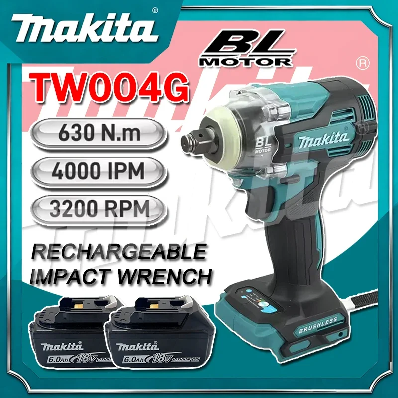

Бесщеточная отвертка Makita TW004G, 630 Нм, беспроводная электрическая отвертка, перезаряжаемая дрель-шуруповерт для аккумулятора 18 В.