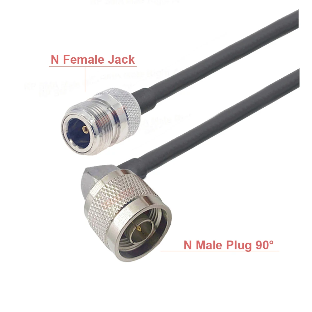 N Type RG58 N Female to N Male Right Anglee 90° Plug Connector Extension Cable Low Loss RG-58 N Cable Pigtail Jumper Adapter