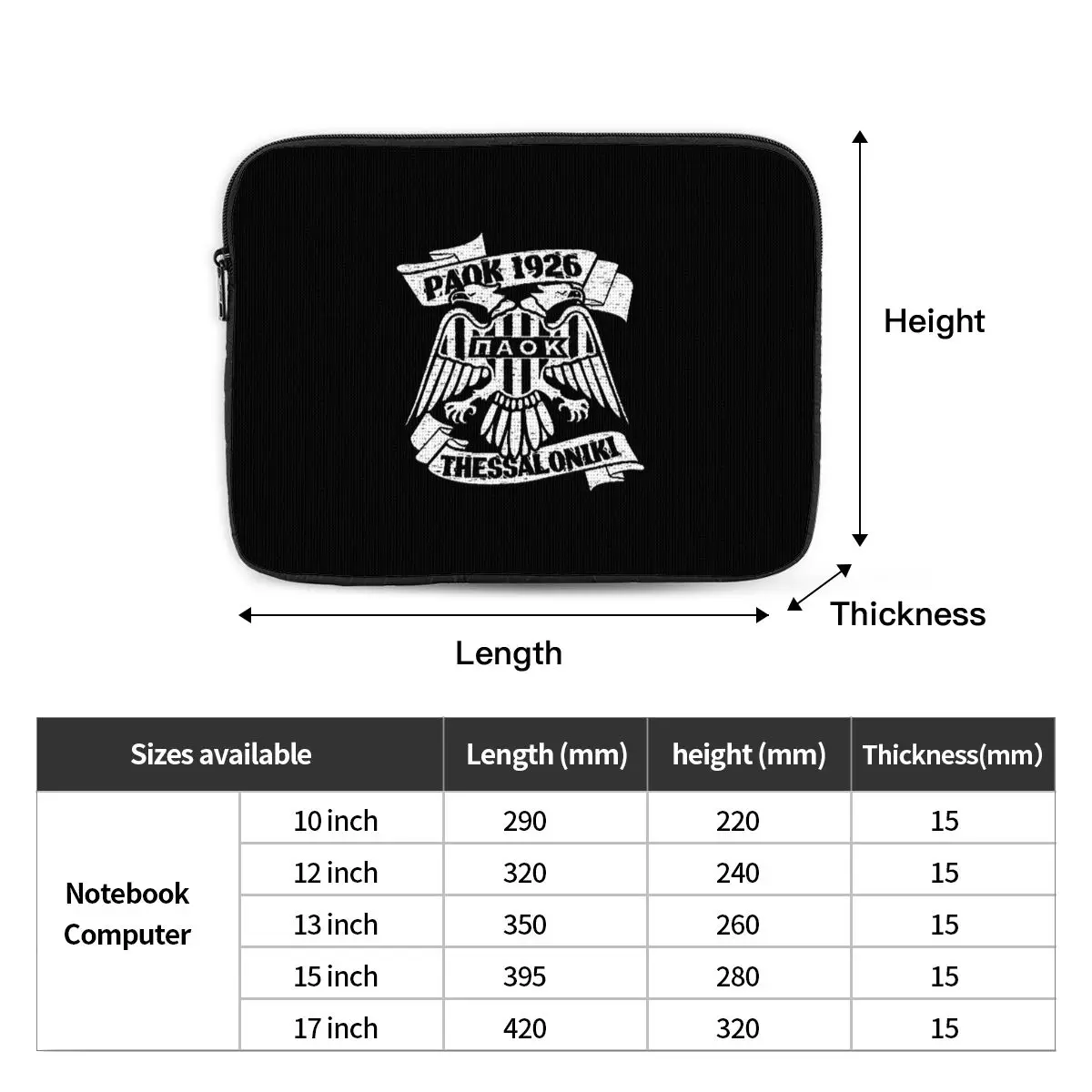 PAOK THESSALONIKI ULTRAS HOOLIGANS  Notebook Laptop Bag 10 12 13 15 17 Inch For Macbook Air Pro Tablet Shockproof Case Bag